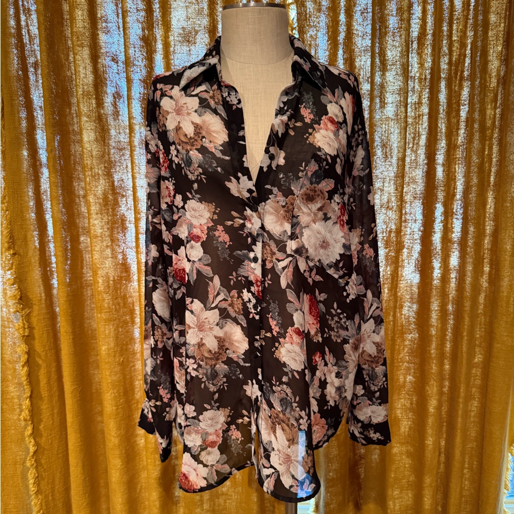 Glamorous Sheer Button Down